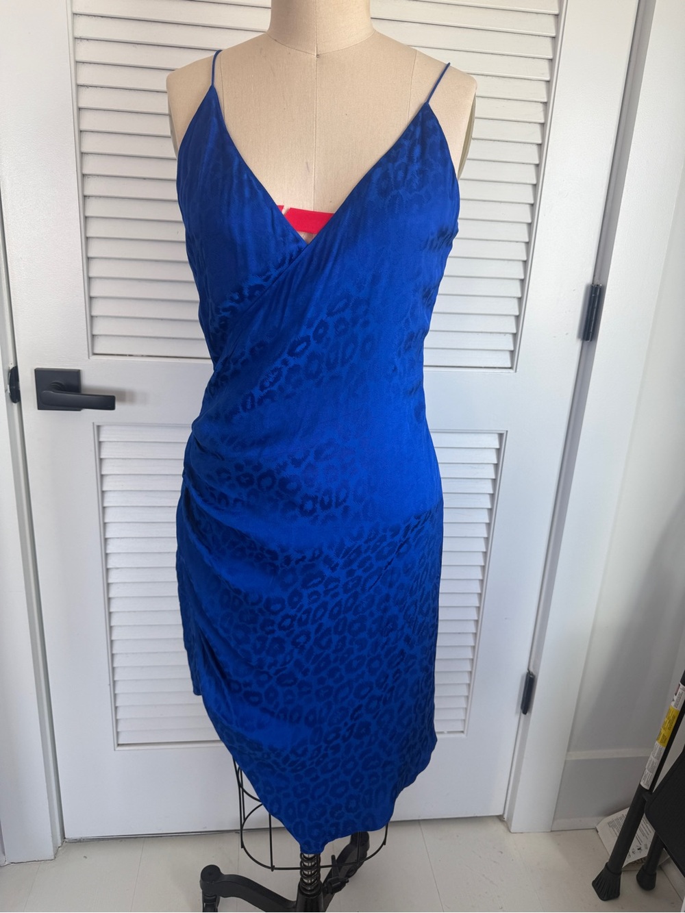 Cushine blue leopard midi dress
